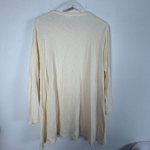 J. Jill Womens Cream Embroidered Floral Long Sleeve Tunic Top 2X Cotton Blend - Picture 2 of 8